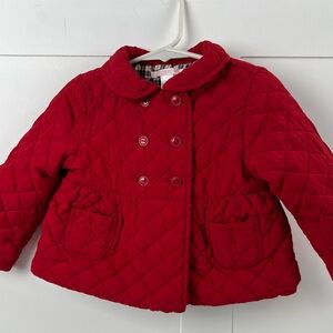 Janie and Jack Quilted Red Girls Jacket Size 12-24 months